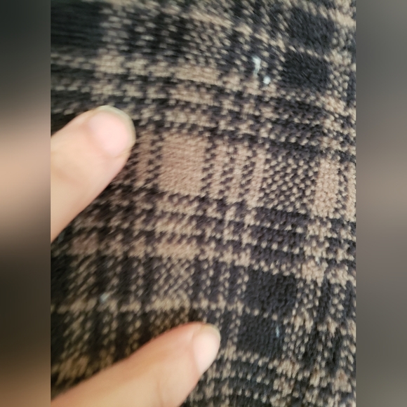 Lowe Alpine Polartec Beige / Black Buffalo Plaid Fleece Mock Neck Sweatshirt LRG - Picture 5 of 12